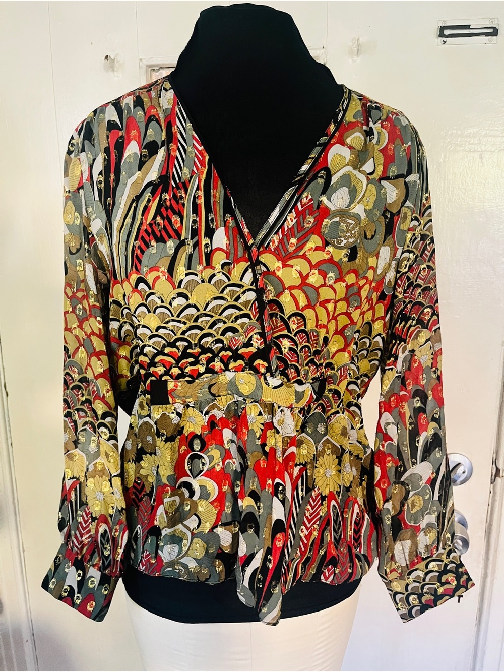 Zadig & Voltaire Womens Multi-Color V-Neck Silk Printed Blouse